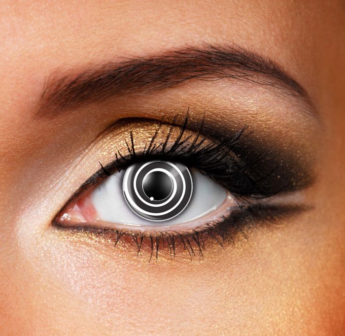 Black Spiral Contact Lenses - Black Swirly Eye Contacts For Anime