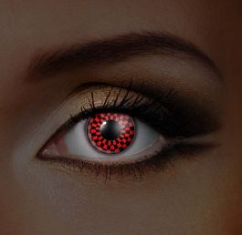 i-Glow red and Black Checkers UV Contact Lenses (Pair)