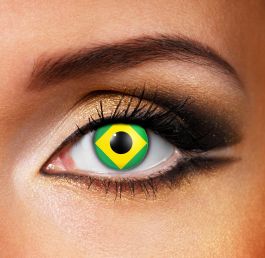 Brazil Flag Contact Lenses (Pair)